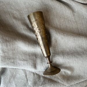 Vintage Brass Etched Vase